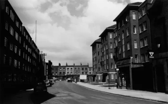 Framed Print : New Blocks of Flats with Off Licence Framed Print : New Blocks of Flats with Off Licence