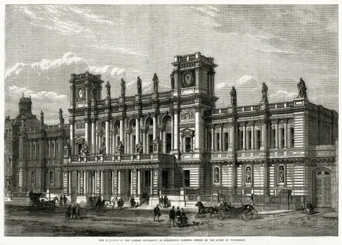 Framed Print : New buildings of London University, Burlington Gardens 1870 Framed Print : New buildings of London University, Burlington Gardens 1870