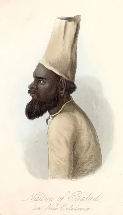 Framed Print : New Caledonia: a native of Balad Date: 1855 Framed Print : New Caledonia: a native of Balad Date: 1855