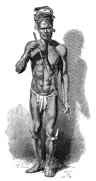 A New Caledonian flute player, c. 1870