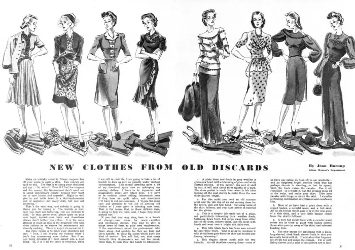 Framed Print : New clothes from old discards, 1942 Framed Print : New clothes from old discards, 1942