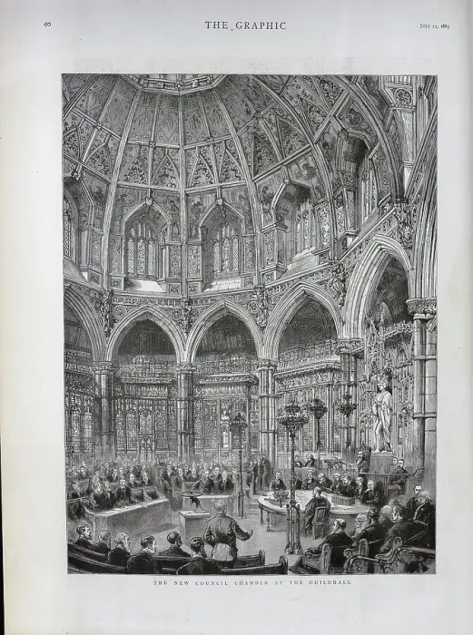 Framed Print : The New Council Chamber, Guildhall, London Framed Print : The New Council Chamber, Guildhall, London