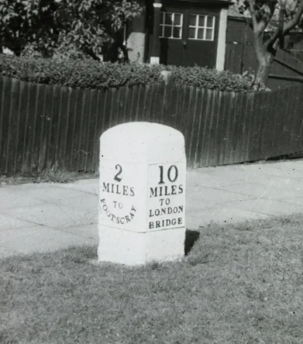 Framed Print : New Cross turnpike milestone Framed Print : New Cross turnpike milestone