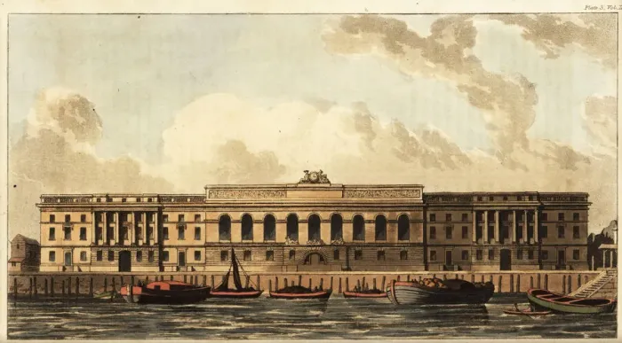 Framed Print : The New Custom House on the River Thames, London Framed Print : The New Custom House on the River Thames, London