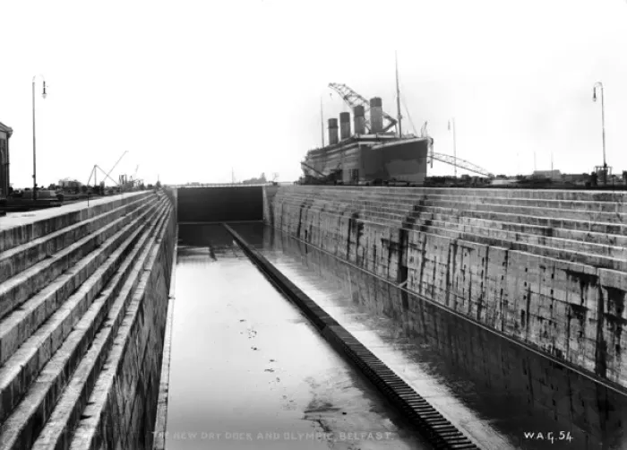 Framed Print : The New Dry Dock and Olympic, Belfast Framed Print : The New Dry Dock and Olympic, Belfast