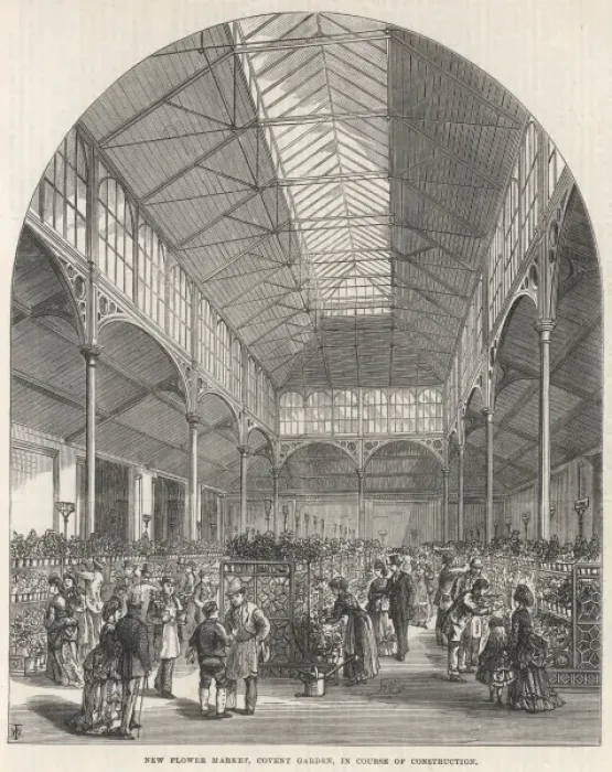 Framed Print : The New Flower Market, Covent Garden, London, 1872 Framed Print : The New Flower Market, Covent Garden, London, 1872