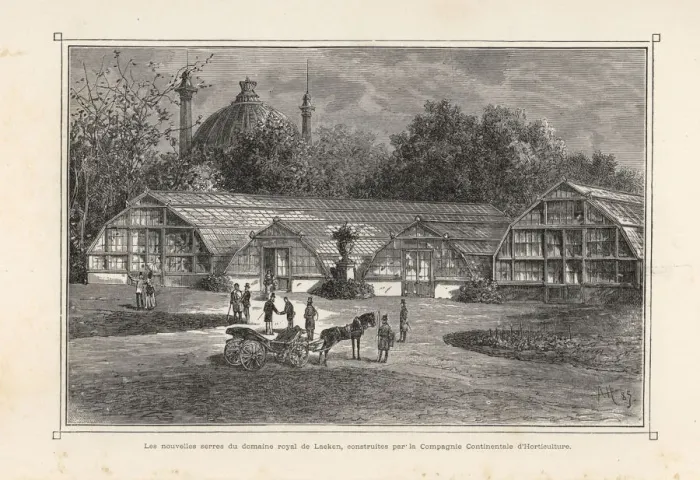 Framed Print : The new greenhouses in the Royal Gardens at Laken, Brussels Framed Print : The new greenhouses in the Royal Gardens at Laken, Brussels