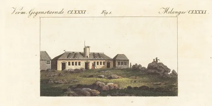 Framed Print : New house on the Bocken massif near Ilsestein, Germany, 1800s Framed Print : New house on the Bocken massif near Ilsestein, Germany, 1800s