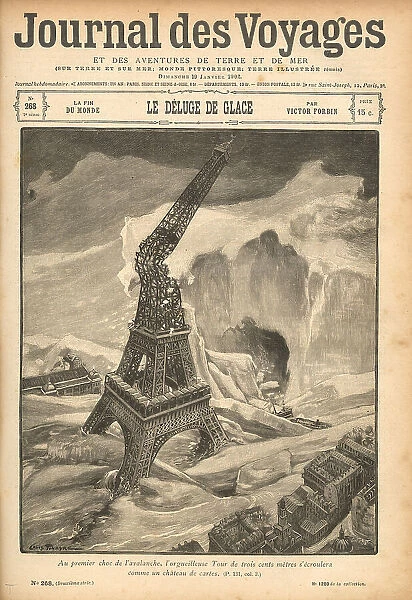 As a new Ice Age overtakes the Earth, an avalanche of ice overwhelms Paris, shattering the Tour Eiffel Date: 1902