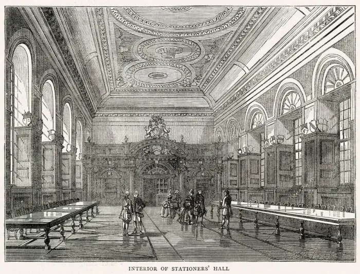 Framed Print : New interior of the Stationers Hall, Ludgate Hill, London Framed Print : New interior of the Stationers Hall, Ludgate Hill, London