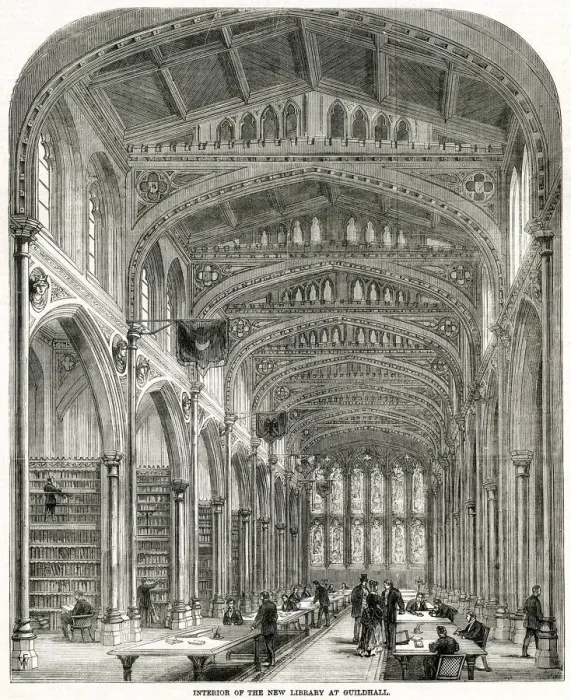 Framed Print : New Library at Guildhall 1870 Framed Print : New Library at Guildhall 1870