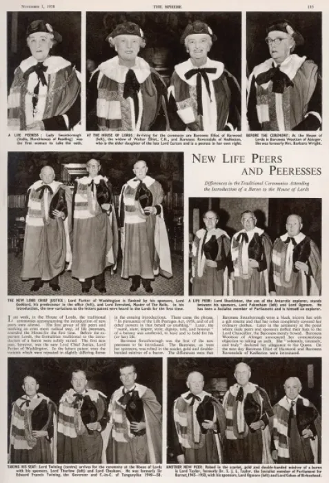 Framed Print : New Life Peers 1958 Framed Print : New Life Peers 1958