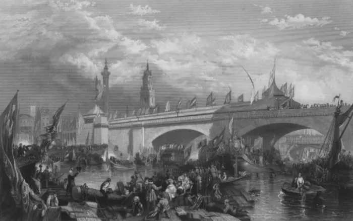 Framed Print : New London Bridge 1831 Framed Print : New London Bridge 1831
