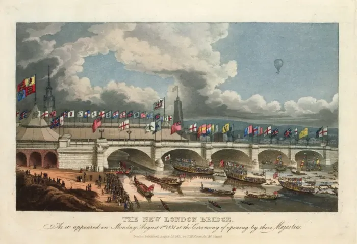 Framed Print : The new London bridge, as it appeared on Monday, August 1st Framed Print : The new London bridge, as it appeared on Monday, August 1st