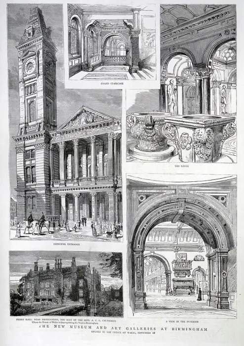 Framed Print : New Museum and Art Galleries, Birmingham, 1885 Framed Print : New Museum and Art Galleries, Birmingham, 1885