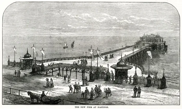 Framed Print : New Pier at Hastings 1872 Framed Print : New Pier at Hastings 1872