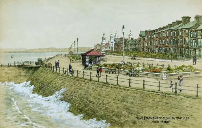 Framed Print : New Promenade from central pier, Morecambe, Lancashire Framed Print : New Promenade from central pier, Morecambe, Lancashire