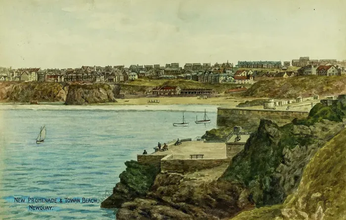 Framed Print : New Promenade and Towan Beach, Newquay, Cornwall Framed Print : New Promenade and Towan Beach, Newquay, Cornwall