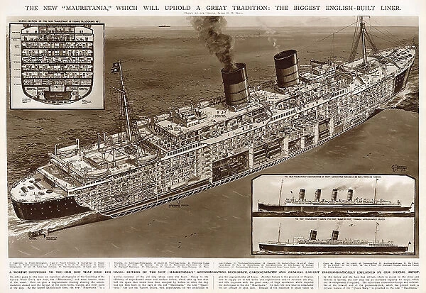 New RMS Mauretania, ocean liner 1938