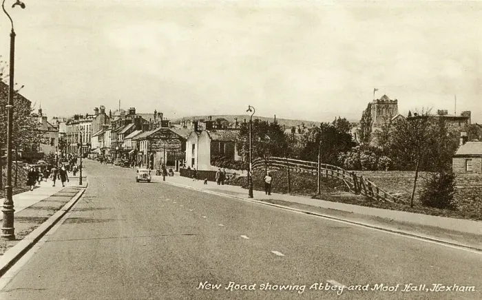 Framed Print : New Road showing Abbey and Moot Hall, Hexham Framed Print : New Road showing Abbey and Moot Hall, Hexham