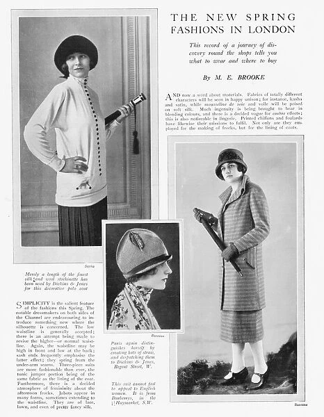 The new Spring fashions in London, 1925 with models