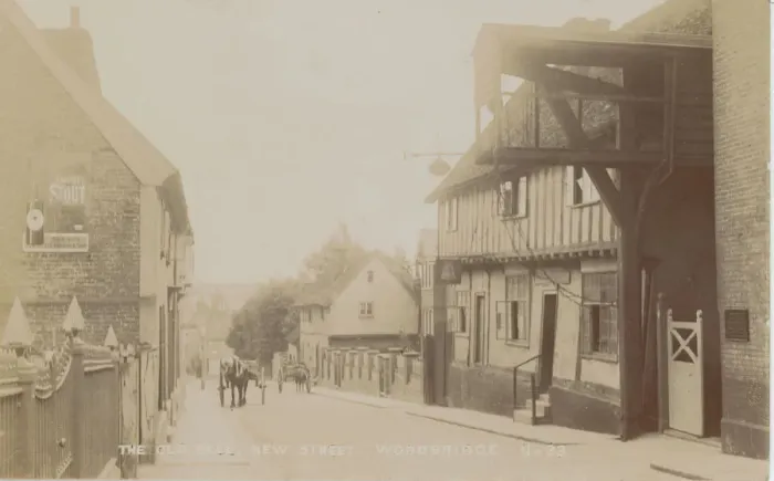 Framed Print : New Street - Showing the Old Bell Inn Framed Print : New Street - Showing the Old Bell Inn