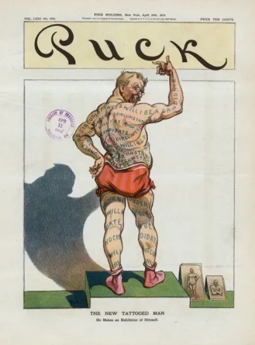 Framed Print : The new tattooed man - he makes an exhibition of himself Framed Print : The new tattooed man - he makes an exhibition of himself