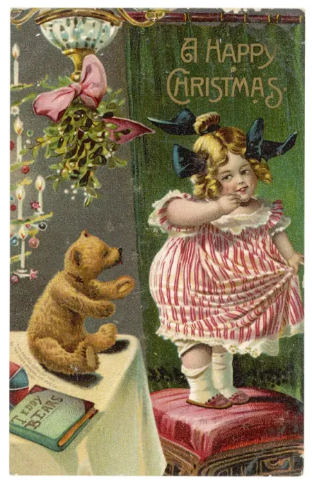 Framed Print : New Teddy. A small girl shyly contemplates her new teddy bear Date: 1908 Framed Print : New Teddy. A small girl shyly contemplates her new teddy bear Date: 1908
