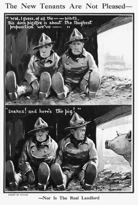 Framed Print : The New Tenants Are Not Pleased, by Bairnsfather Framed Print : The New Tenants Are Not Pleased, by Bairnsfather