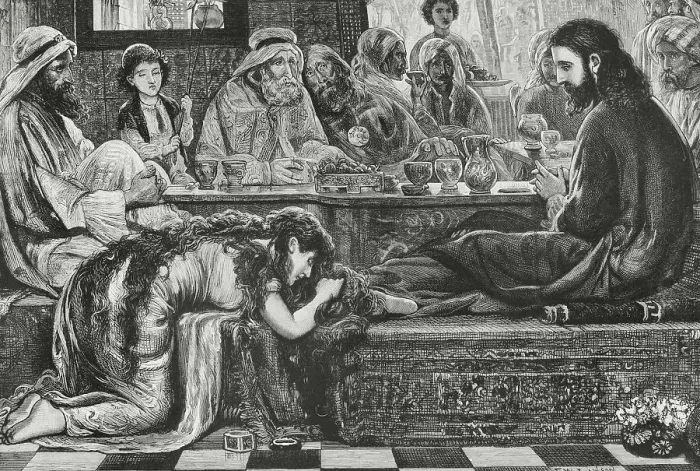 Framed Print : New Testament. Jesus at the Pharisee's house Framed Print : New Testament. Jesus at the Pharisee's house