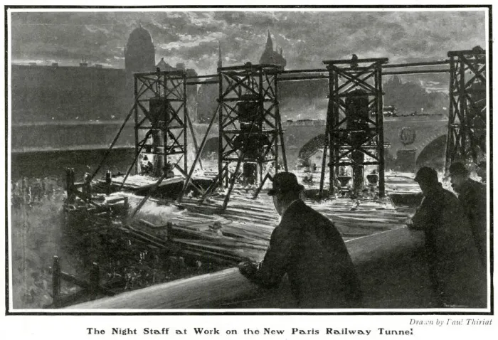 Framed Print : New tunnel under the Seine 1905