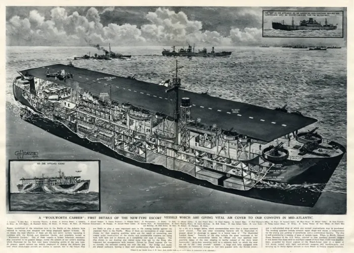 Framed Print : New type of escort vessel by G. H. Davis Framed Print : New type of escort vessel by G. H. Davis