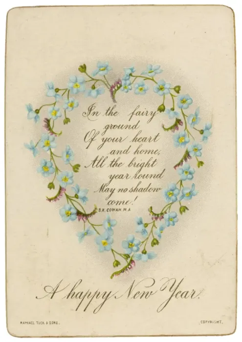 Framed Print : New Year Card 1880 Framed Print : New Year Card 1880