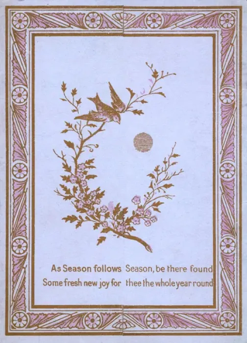Framed Print : New Year card with birds and blossom Framed Print : New Year card with birds and blossom