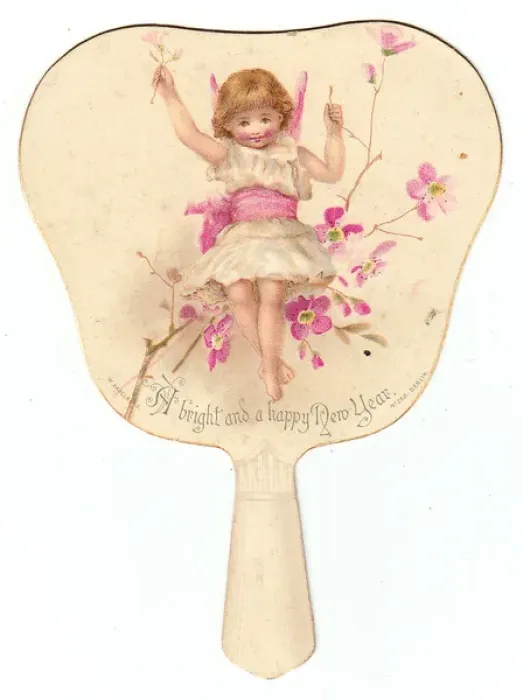 Framed Print : New Year card in the form of a fan Framed Print : New Year card in the form of a fan
