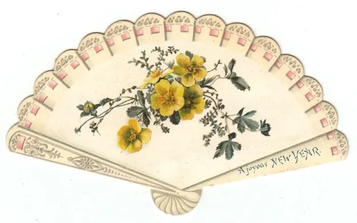 Framed Print : New Year card in the form of a fan Framed Print : New Year card in the form of a fan