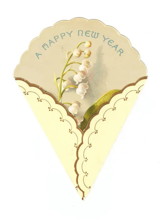 Framed Print : New Year card with lilies of the valley Framed Print : New Year card with lilies of the valley