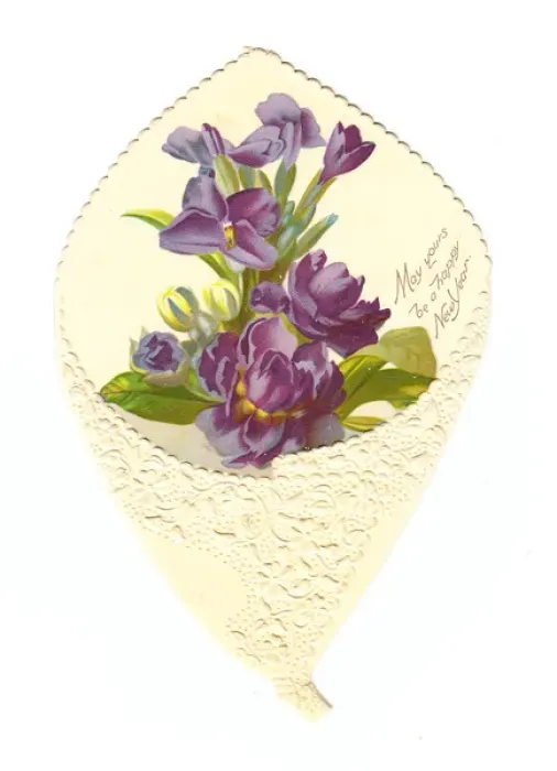 Framed Print : New Year card with purple flowers Framed Print : New Year card with purple flowers