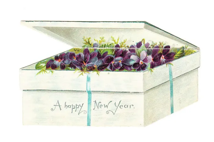 Framed Print : New Year card in the shape of a gift box Framed Print : New Year card in the shape of a gift box