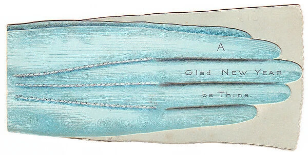New Year card in the shape of a glove