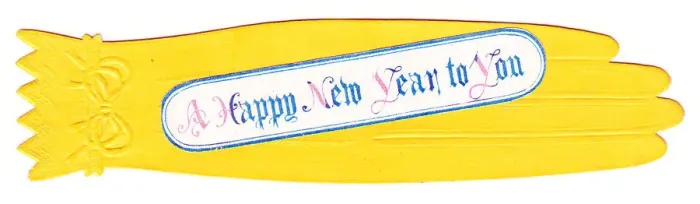 Framed Print : New Year card in the shape of a glove Framed Print : New Year card in the shape of a glove
