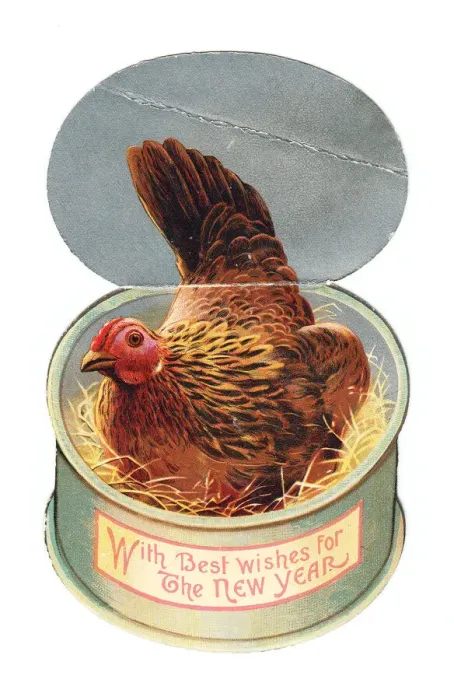 Framed Print : New Year card in the shape of a jar of potted meat Framed Print : New Year card in the shape of a jar of potted meat