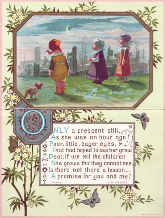Framed Print : New Year greetings card with children and moon Framed Print : New Year greetings card with children and moon