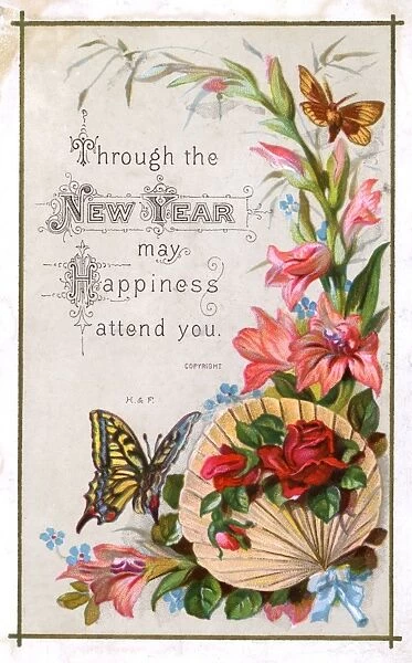 New Years Greeting card featuring a Swallowtail Butterfly