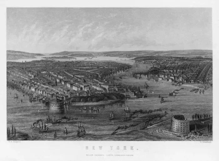 Framed Print : New York / 1850 / Sargent Framed Print : New York / 1850 / Sargent