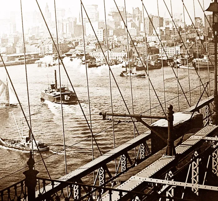 Framed Print : New York from Brooklyn Bridge, USA Framed Print : New York from Brooklyn Bridge, USA