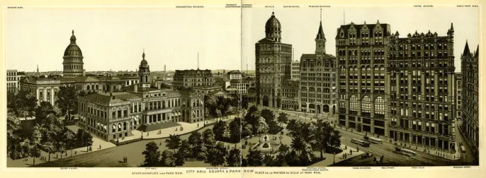 Framed Print : New York City Hall Square and Park Row, USA Framed Print : New York City Hall Square and Park Row, USA