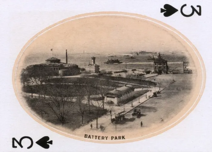 Framed Print : New York City - Playing card - Battery Park - 3 of Spades