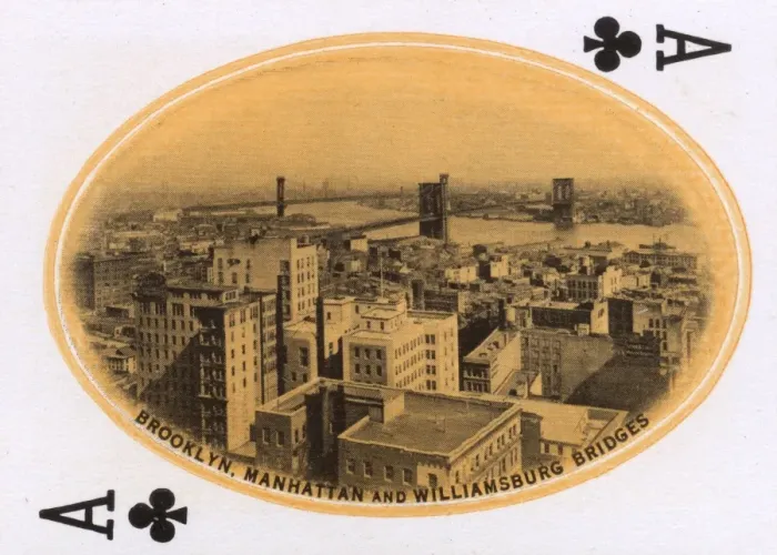 Framed Print : New York City - Playing card - Bridges - Ace of Clubs Framed Print : New York City - Playing card - Bridges - Ace of Clubs