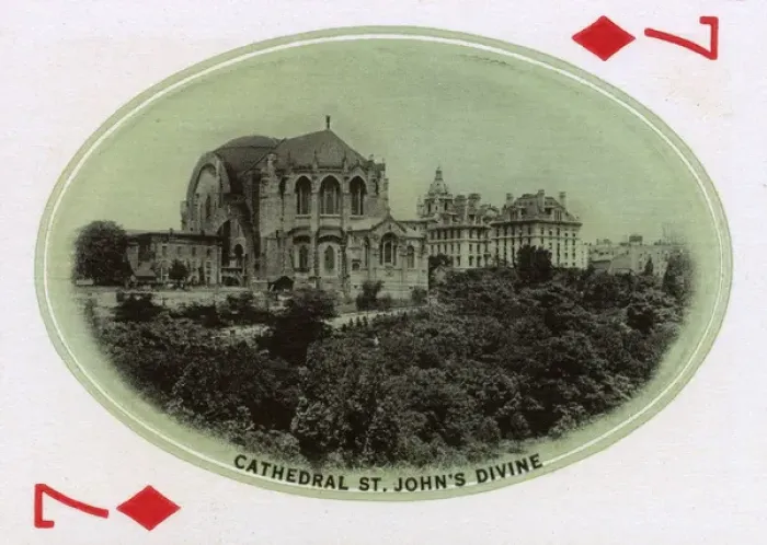 Framed Print : New York City - Playing card - Cathedral St Johns Divine Framed Print : New York City - Playing card - Cathedral St Johns Divine